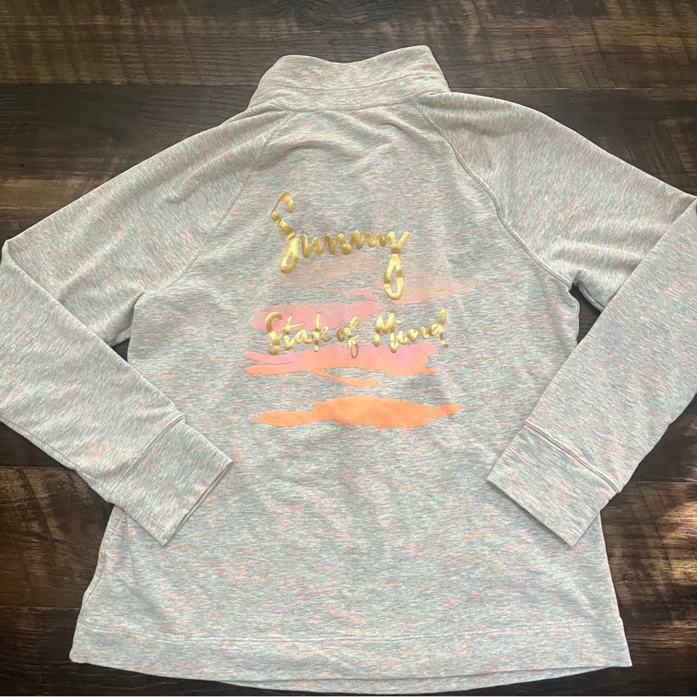 Lilly Pulitzer sunny state of mind skipper 1/2 zip tassel pink orange popover XL - Picture 2 of 11